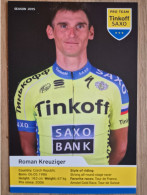 Delcampe - Card Roman Kreuziger - Team Tinkoff-Saxo - 2015 - Cycling - Cyclisme - Ciclismo - Wielrennen - Radsport