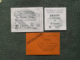 Delcampe - 3 TICKETS D’Entrée CHALET DU LAC De Saint-Mande OREE Du Bois De Vincennes - Eintrittskarten