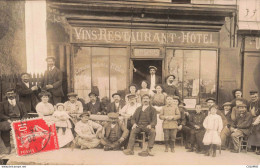 Delcampe - 94 - VILLEJUIF - S32726 - Carte Photo - Groupe D'hommes Femme Restaurant Lebas - 15 Rue De La Pompe - Villejuif