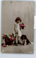 Delcampe - 51103530 - Rote Rosen , Geburtstag - Hunde