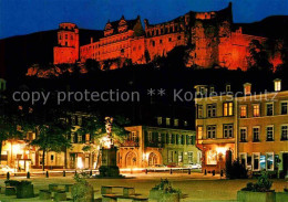 Delcampe - Heidelberg Neckar Kornmarkt Und Schloss Bei Nacht - Heidelberg