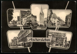 Delcampe - AK Aschersleben, Marktplatz, Johannistor, Breite Strasse, Alte Strasse - Aschersleben