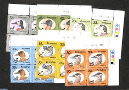 Delcampe - Zimbabwe 1988 Ducks, Corner Blocks Of 4 [+], Mint NH, Nature - Birds - Ducks - Zimbabwe (1980-...)