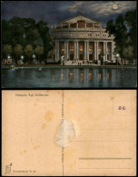 Delcampe - Ansichtskarte Stuttgart Hoftheater Bei Mondschein 1913 - Stuttgart