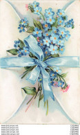 Delcampe - FLEURS - S10033 - Bouquet De Fleurs - Myosotis - Noeud - - Blumen