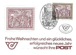 Delcampe - AUSTRIA: The Adoration Of The Shepherds, Bas-relief Sculpted By Johann Georg Schwanthaler. Christmas 1986 - Natale