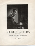 Delcampe - GF - PROGRAMME DU DISQUE DE GEORGY CZIFFRA INTERPRETE QUATRE RAPSODIES HONGROISES DE LISZT - Programmi