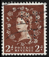 Delcampe - GB QE2 2d USED Perfin  " S L H " @V326 - Perforés