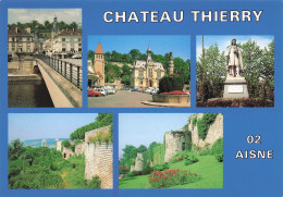 Delcampe - 2 CHATEAU THIERRY LE PONT PLACE DE L HOTEL DE VILLE STATUE D - Chateau Thierry