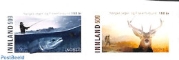 Delcampe - Norway 2021 Hunting And Fishing Association 2v S-a, Mint NH, Nature - Transport - Deer - Fish - Fishing - Hunting - Sh.. - Nuevos
