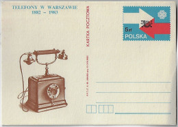 Delcampe - Poland 1983 Postal Stationery Card Alluding To Telephones In Warsaw Unused - Télécom