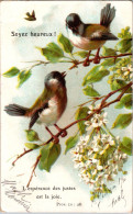 Delcampe - Cp   -  Soyeux Heureux ,  Oiseaux   , Paysage              AG995 - Neujahr