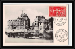 Delcampe - 49399 N°851 15f Rouge UPU Centenaire Du Timbre 1949 France VIEUX HAVRE Tour Francois 1er Carte Postale édition Rolland - Lettres & Documents