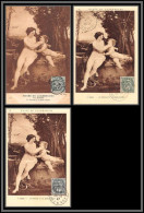 Delcampe - 49444 N°111 Blanc Lot De 3 Cartes La Fortune Et Le Jeune Enfant 1907/1938/1947 France Femme Ange Angelot Carte Maximum - ...-1929