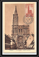 Delcampe - 49304 N°443 Cathédrale De Strasbourg Eglise Church 24/6/1939 France Carte Maximum Card édition Brun - 1930-1939