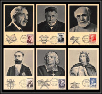 Delcampe - 49403 N°989/994 Célébrités 1954 Saint Louis Valery Fdc France Carte Maximum Card édition Bourgogne Fdc - 1950-1959