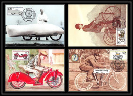 Delcampe - Allemagne (germany) - Carte Maximum Card 2151 Moto Bonn 1993 Fur Die Jugend Lot 4 Cartes - Motos