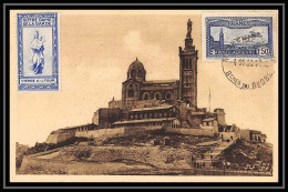 Delcampe - 5765/ Carte Maximum France PA Poste Aérienne N°6 Avion Survolant Marseille 4/11/1933 Vignette Notre Dame De La Garde - 1930-1939