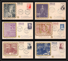 Delcampe - 5822a/ Enveloppes Premiers Jour Fdc Cover France N° 989/994 Serie Célébrités 1954 Personnages - 1950-1959
