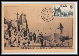 Delcampe - 57151 N°267 Ste Dévote Procession 27/1/1944 Rond Fdc Monaco Carte Maximum Card Tirage 250 - Cartas Máxima