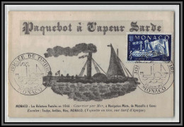 Delcampe - 57129 N°294 Paquebot à Vapeur Sarde Journée Du Timbre 1946 Monaco Carte Maximum Card édition - Cartas Máxima