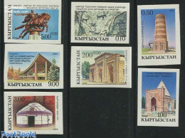 Delcampe - Kyrgyzstan 1993 Culure & History 7v Imperforated, Mint NH, Nature - Horses - Art - Architecture - Cave Paintings - Scu.. - Préhistoire