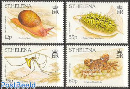 Delcampe - Saint Helena 1995 Small Animals 4v, Mint NH, Nature - Animals (others & Mixed) - Insects - Shells & Crustaceans - Crab.. - Vie Marine
