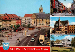 Delcampe - Schweinfurt Marktplatz Fussgaengerzone Rathaus Theater - Schweinfurt
