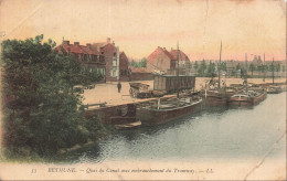 Delcampe - FRANCE - Béthune - Quai Cantal - Embranchement Tramway - Bateaux - Transport - Colorisé - Animé - Carte Postale Ancienne - Bethune