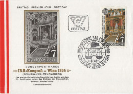 Delcampe - Austria Osterreich 1984 FDC Internationaler Rechtsanwalte-Kongress, IBA, Lawyers' Congress, Wien Vienna - FDC