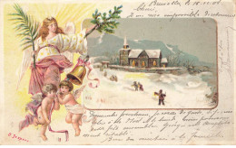 Delcampe - ANGES AB#MK09 DES ANGES UNE CLOCHE ET PAYSAGE - Engel