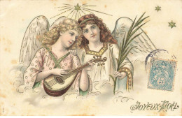 Delcampe - ANGES #MK45053 JOYEUX NOEL DEUX ANGES GUITARE ETOILES - Engel