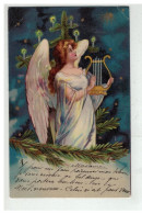 Delcampe - ANGE ANGELOT #16447 ANGE AVEC UNE HARPE SAPIN DORURE - Engel