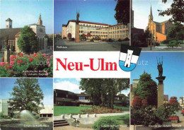 Delcampe - NEU-ULM Bayern Kath Kirche Rathaus Ev Kirche Edwin Scharff Haus Plastik - Neu-Ulm