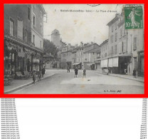 Delcampe - CPA (38) SAINT-MARCELLIN.  La Place D'Armes, Animé Café...H471 - Saint-Marcellin