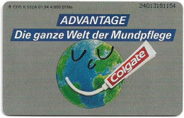Delcampe - Germany - CP Advantage 1 - Colgate - K 0032A - 01.1994, 6DM, 4.000ex, Mint - K-Series: Kundenserie