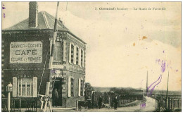 Delcampe - 80.OISEMONT.n°10590.LA ROUTE DE FORCEVILLE.CAFE.TACHES - Oisemont