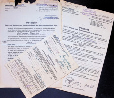 Delcampe - Landrat Güstrow , Woserin Und Ruchow / Mustin , 1937 - 1949 , Alte Dokumente !! - Documents Historiques