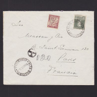 Delcampe - ARGENTINA 1935, Cover Alta Gracia To Paris, Mix Franked, Postage Due Mark - Briefe U. Dokumente