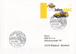 Delcampe - Germany Cover 2003 Sindelfingen 100 Jahre Solitude-Rennen And Illustration Of A Biker On A MC. Postal Weight 0,04 Kg. Pl - Moto