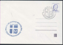 Delcampe - Tschechoslowakei Papst Johannes Paul II In Bratislava, Ganzsache, Sonderstempel 22.4.1990 - Briefe U. Dokumente