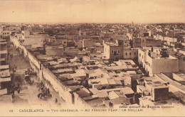 Delcampe - MAROC - Casablanca - Vue Générale - Mellah - Ville - Mur D Enceinte - Rue - Voiture - Animé - Carte Postale Ancienne - Casablanca