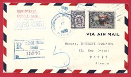 Delcampe - !!! PANAMA, LETTRE RECOMMANDÉE PAR AVION POUR PARIS AVEC TRANSIT À NEW-YORK DE 1930 - Panama