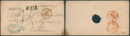 Delcampe - Lettre Non Affranchie + Griffe Encadré BRUXELLES Et Cachet Ambulant "Est N°3 ?", Griffe De Rayon B2R > Vienne - Bahnpoststempel
