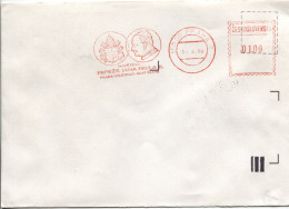 Delcampe - Tschechoslowakei Papst Johannes Paul II Brief Praha5 19.4.90 Roter Maschinenwerbestempel - Briefe U. Dokumente