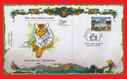 Delcampe - INDIA 2022 GLOBAL TIGER DAY 29.07.2022 NATURE SPECIAL COVER ISSUED BY INDIA POST USED RARE - Briefe U. Dokumente