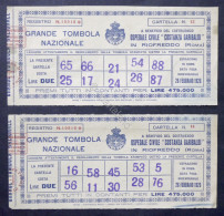 Delcampe - Lotto 2 Cartelle Tombola Nazionale A Beneficio Ospedale Costanza Garibaldi 1926 - Non Classificati