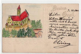 Delcampe - 39051267 - Koeln, Handgemaltes Einzelstueck Gelaufen Von 1902 Kleiner Knick Oben Links, Sonst Gut Erhalten - Köln