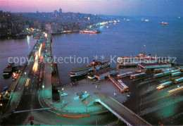 Delcampe - Istanbul Constantinopel Fliegeraufnahme Galata-Bruecke Bei Nacht - Türkei