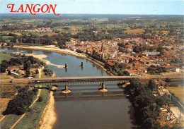 Delcampe - LANGON Vue Generale Sur La Ville Avec Les Ponts Sur La Garonne Et L Eglise St Gervais 20(scan Recto-verso) MA937 - Langon